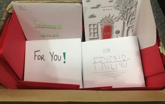 Will you write a Christmas Card to someone in detention?
