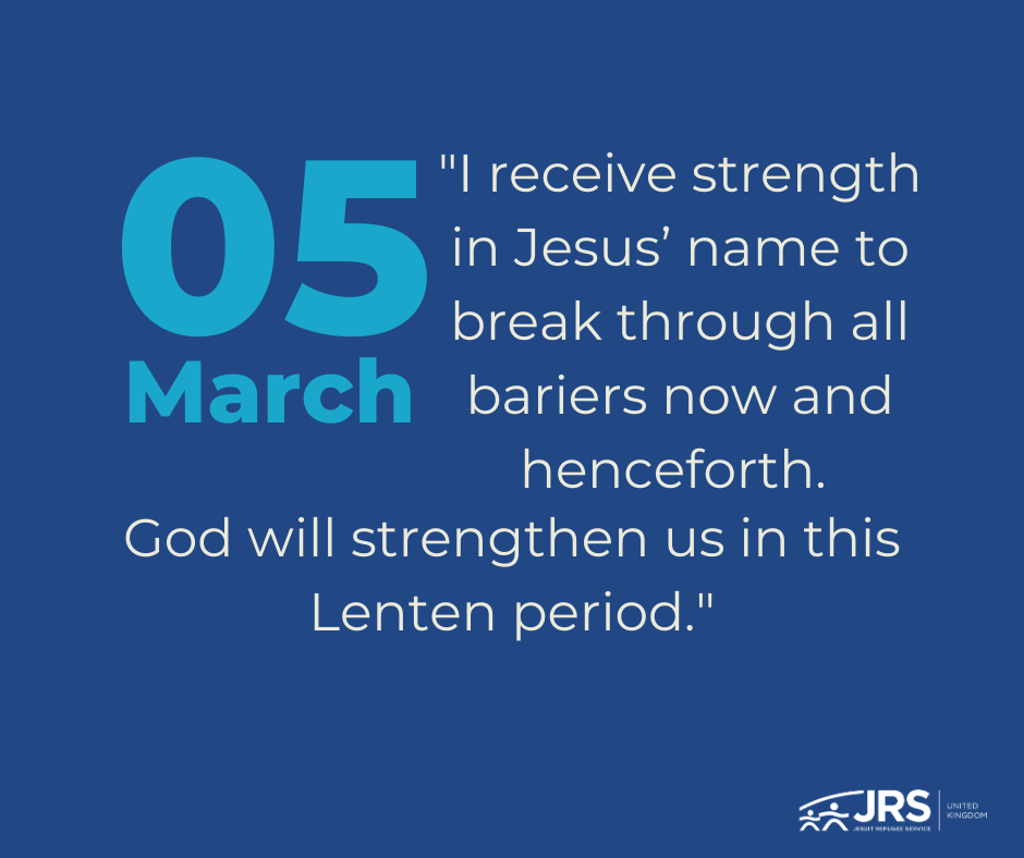 "I receive strength in Jesus’ name to break through all bariers now and henceforth. God will strengthen us in this Lenten period."
