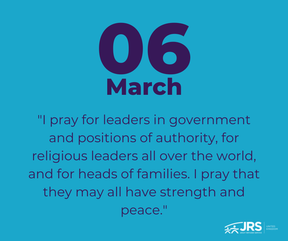 "I pray for leaders in government and positions of authority, for religious leaders all over the world, and for heads of families. I pray that they may all have strength and peace."
