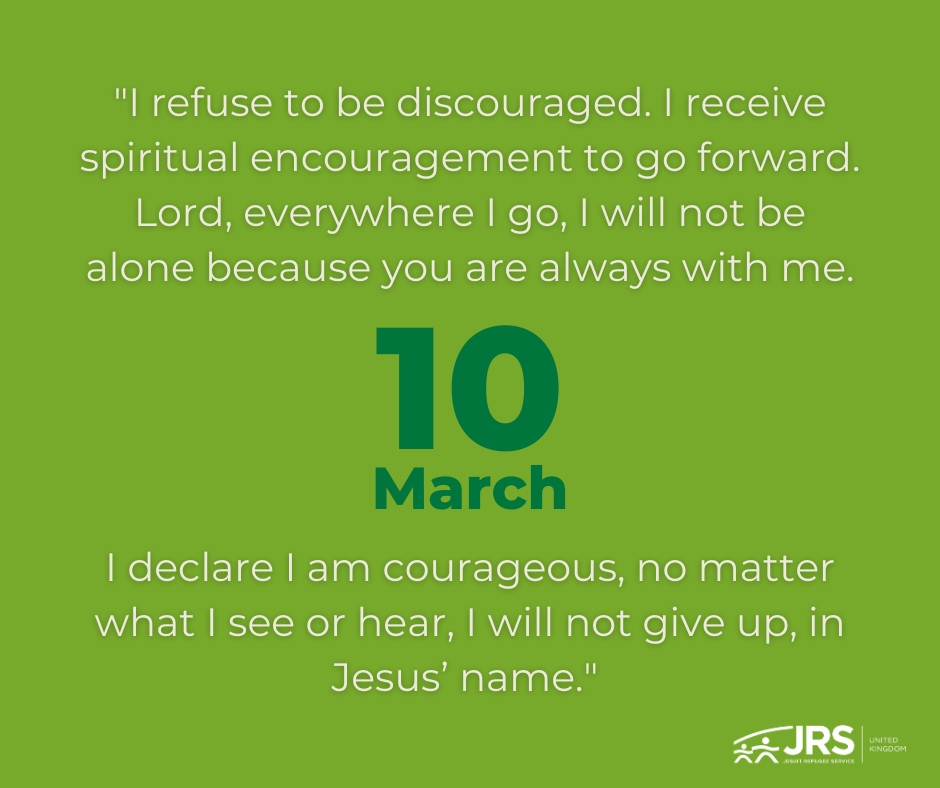 I refuse to be discouraged. I receive spiritual encouragement to go forward. Lord, everywhere I go, I will not be alone because you are always with me. 

I declare I am courageous, no matter what I see or hear, I will not give up, in Jesus’ name. 