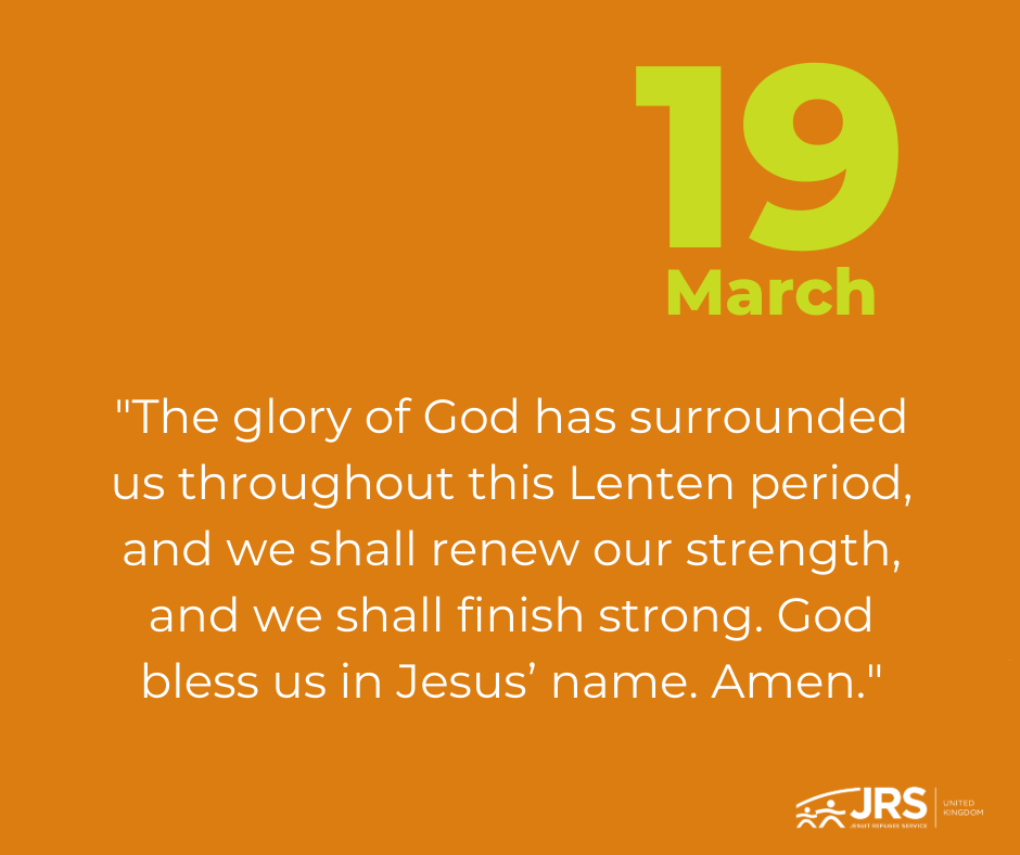 The glory of God has surrounded us throughout this Lenten period, and we shall renew our strength, and we shall finish strong. God bless us in Jesus’ name. Amen.